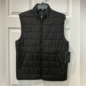 Marc Anthony Black Quilted Vest with High Collar